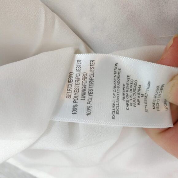 Sam Edelman Cross Stitch Red White Blue Embellished Slip Dress Size Medium NWT - Picture 9 of 9